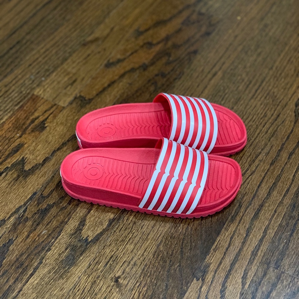 Good Condition Hunter for Target Red Striped Sandals / Slides Kids Size 2